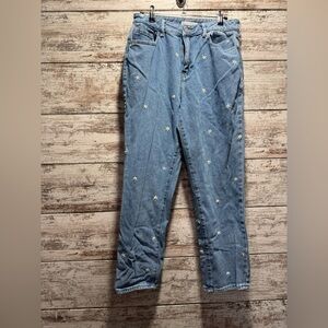 PacSun Flower Embroidered Indie Aesthetic Jeans